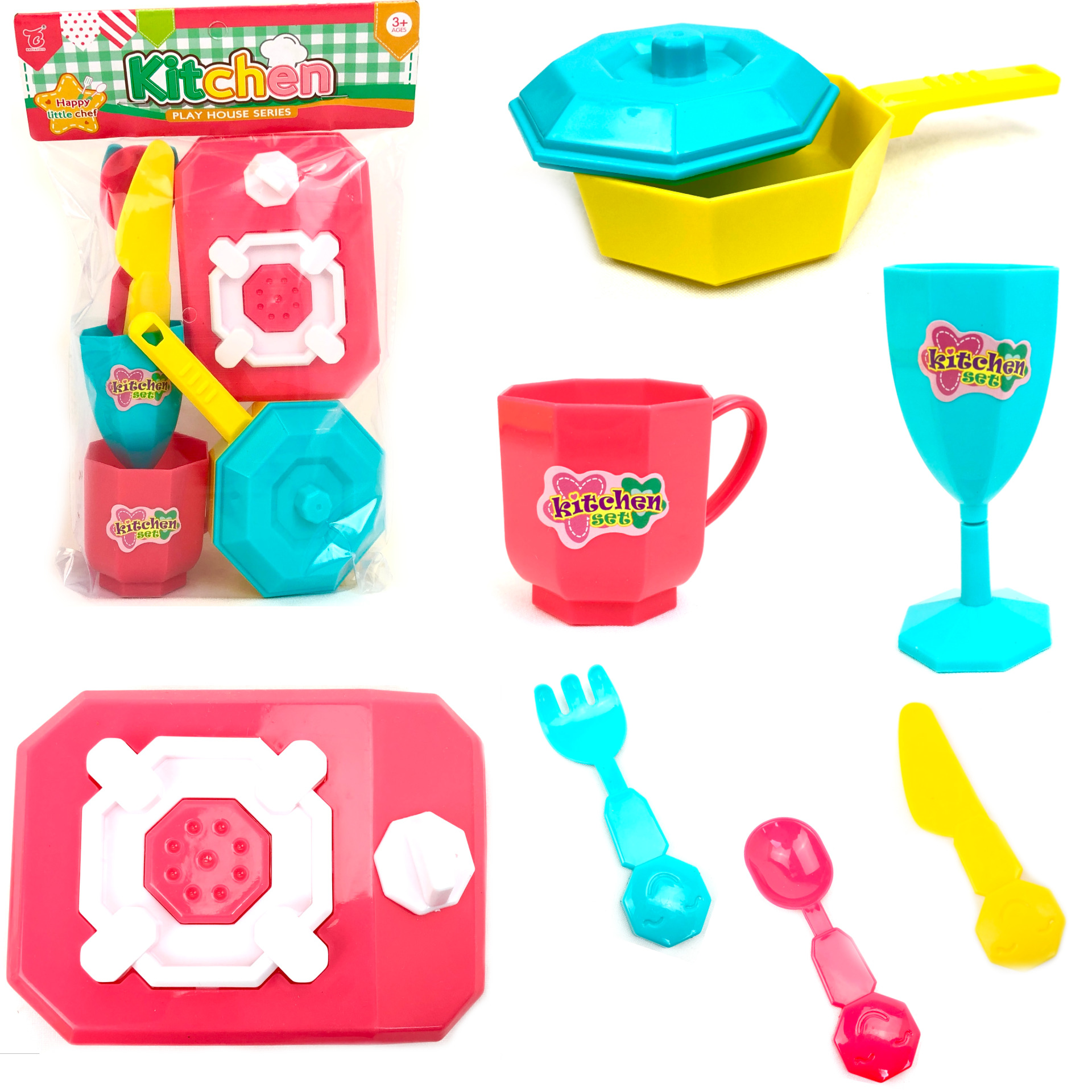 Игрушечный кухонный набор посуды ТехноК с плитой Kitchen 109805 игровой набор junfa toys modern kitchen 118331 tn