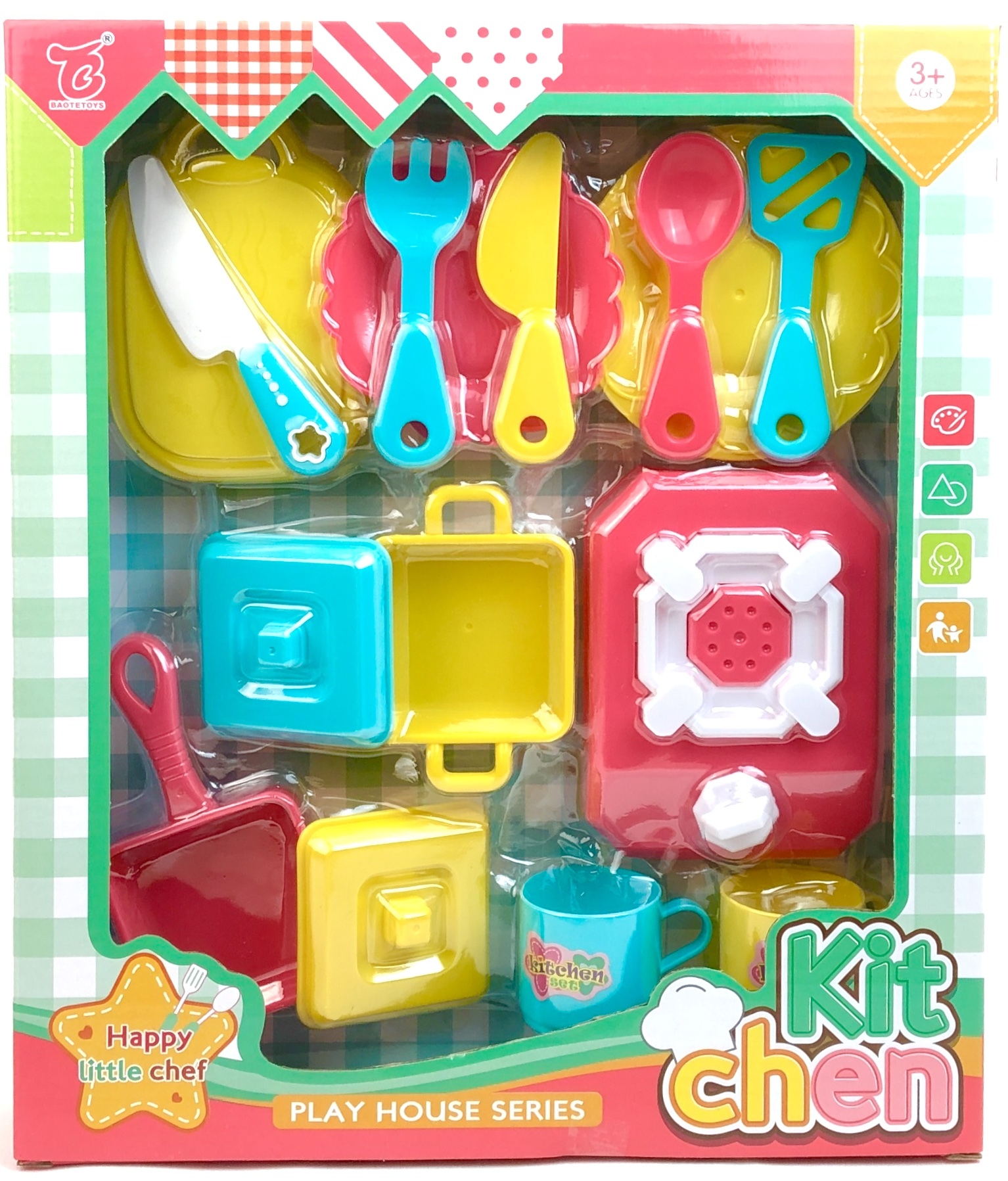 Игрушечный кухонный набор ТехноК посуды с плитой Kitchen 109810 игровой набор junfa toys modern kitchen 118331 tn