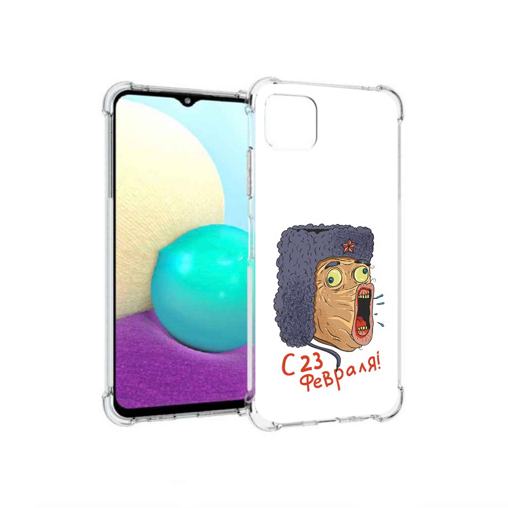 

Чехол MyPads Tocco для Samsung Galaxy A22 23 февраля смешная эмоция, Прозрачный, Tocco