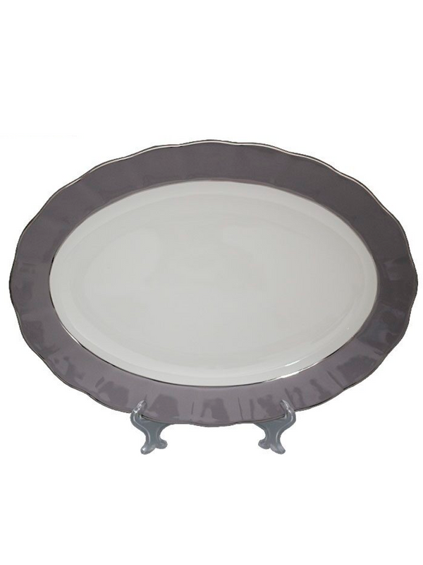 

Блюдо сервировочное овальное Smoky Lenardi 355 см 108-311, Серый, Овальное блюдо