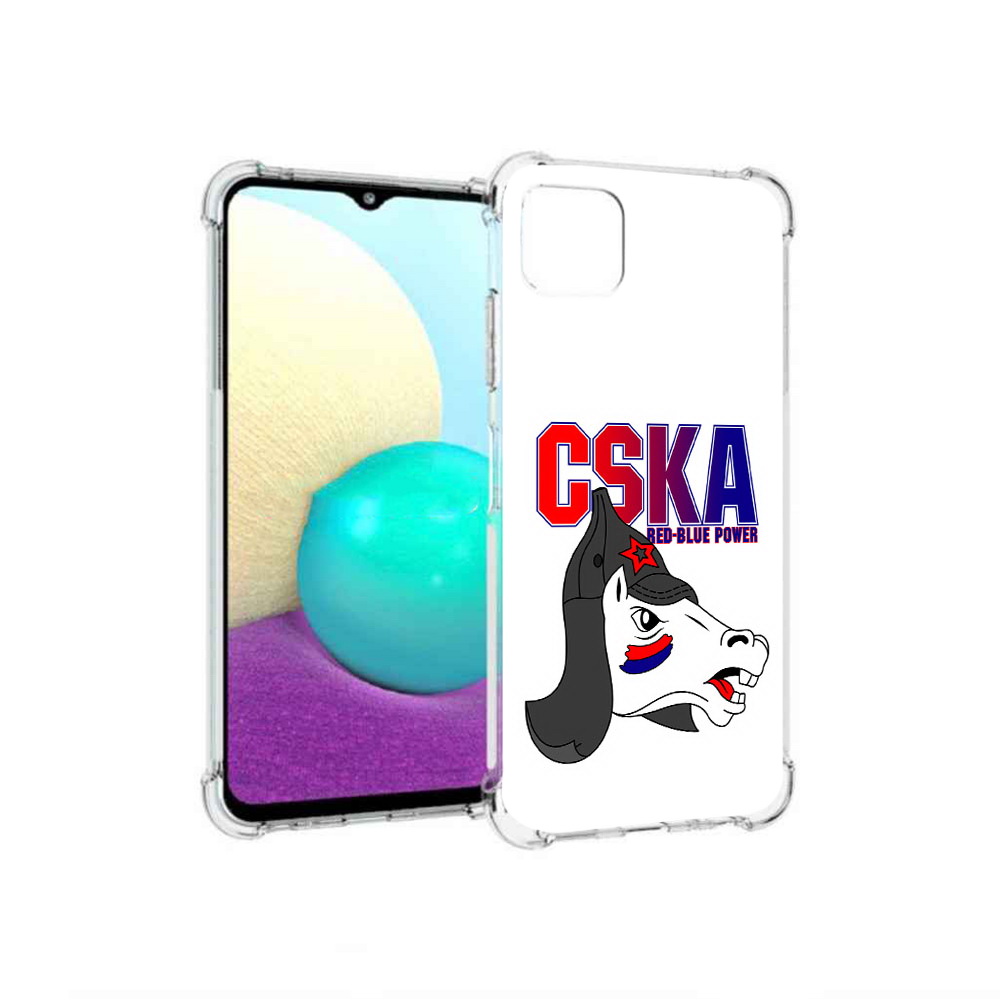 

Чехол MyPads Tocco для Samsung Galaxy A22 ФК ЦСК лошадка россия, Прозрачный, Tocco