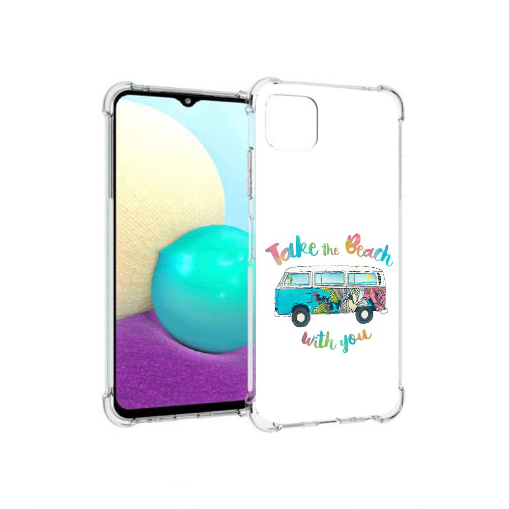 

Чехол MyPads Tocco для Samsung Galaxy A22 Хиппи автобус, Прозрачный, Tocco