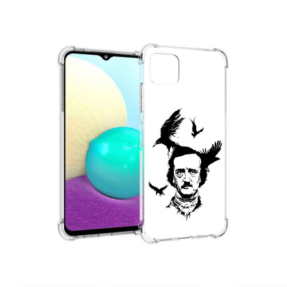 

Чехол MyPads Tocco для Samsung Galaxy A22 Эдгар Аллан черно белый, Прозрачный, Tocco