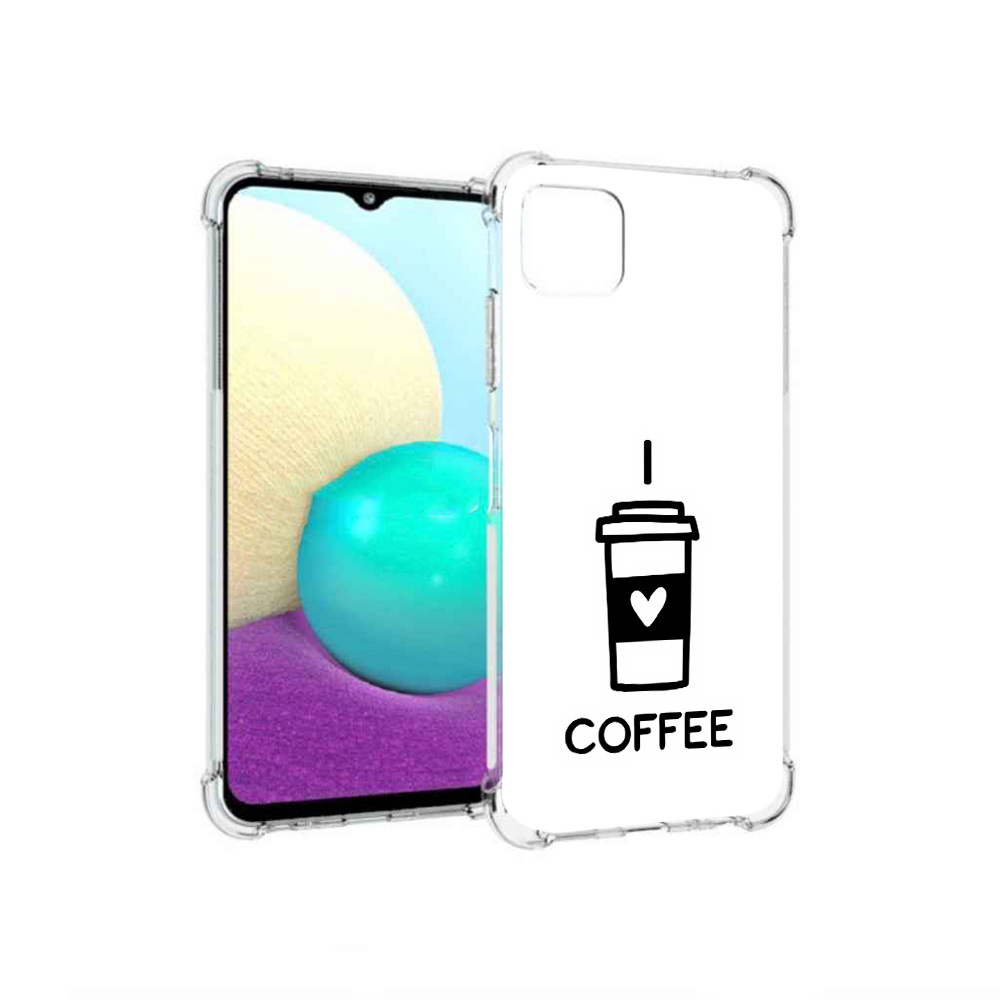 

Чехол MyPads Tocco для Samsung Galaxy A22 Я люблю кофе, Прозрачный, Tocco