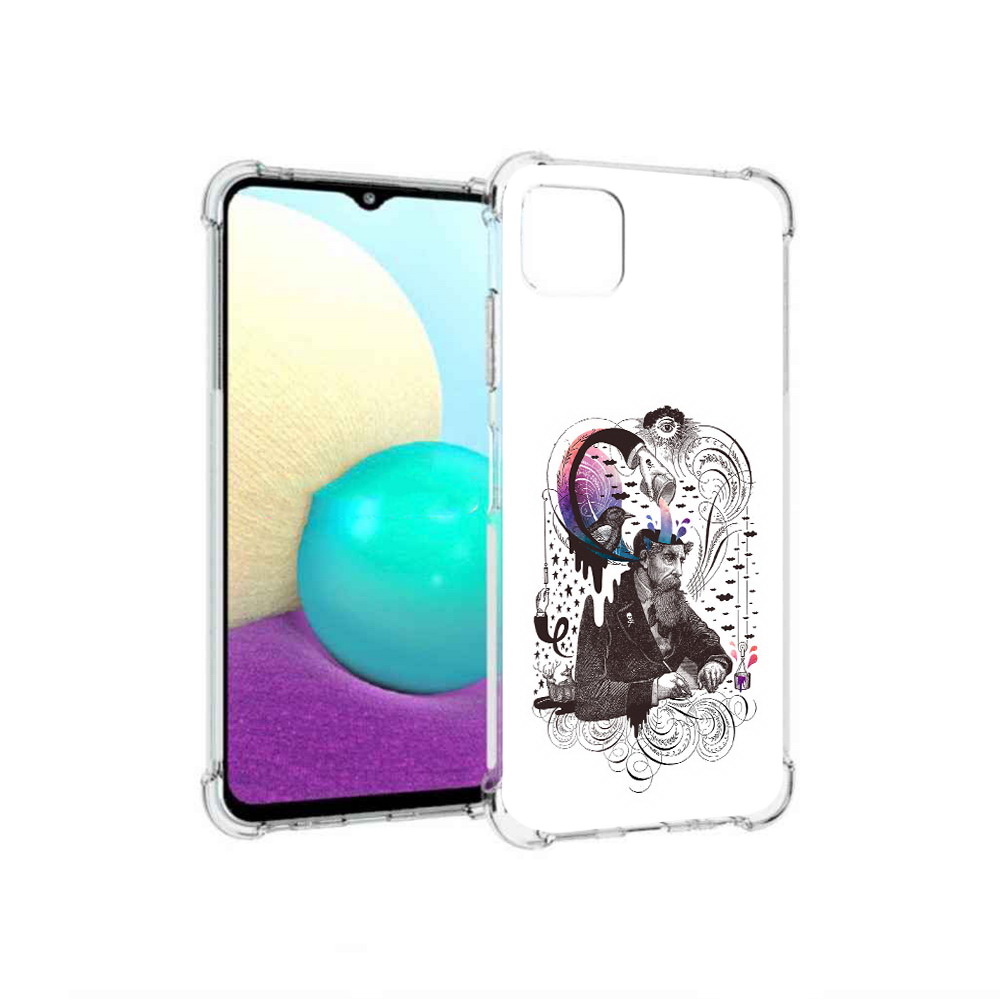 

Чехол MyPads Tocco для Samsung Galaxy A22 абстракция думающий мужчина, Прозрачный, Tocco