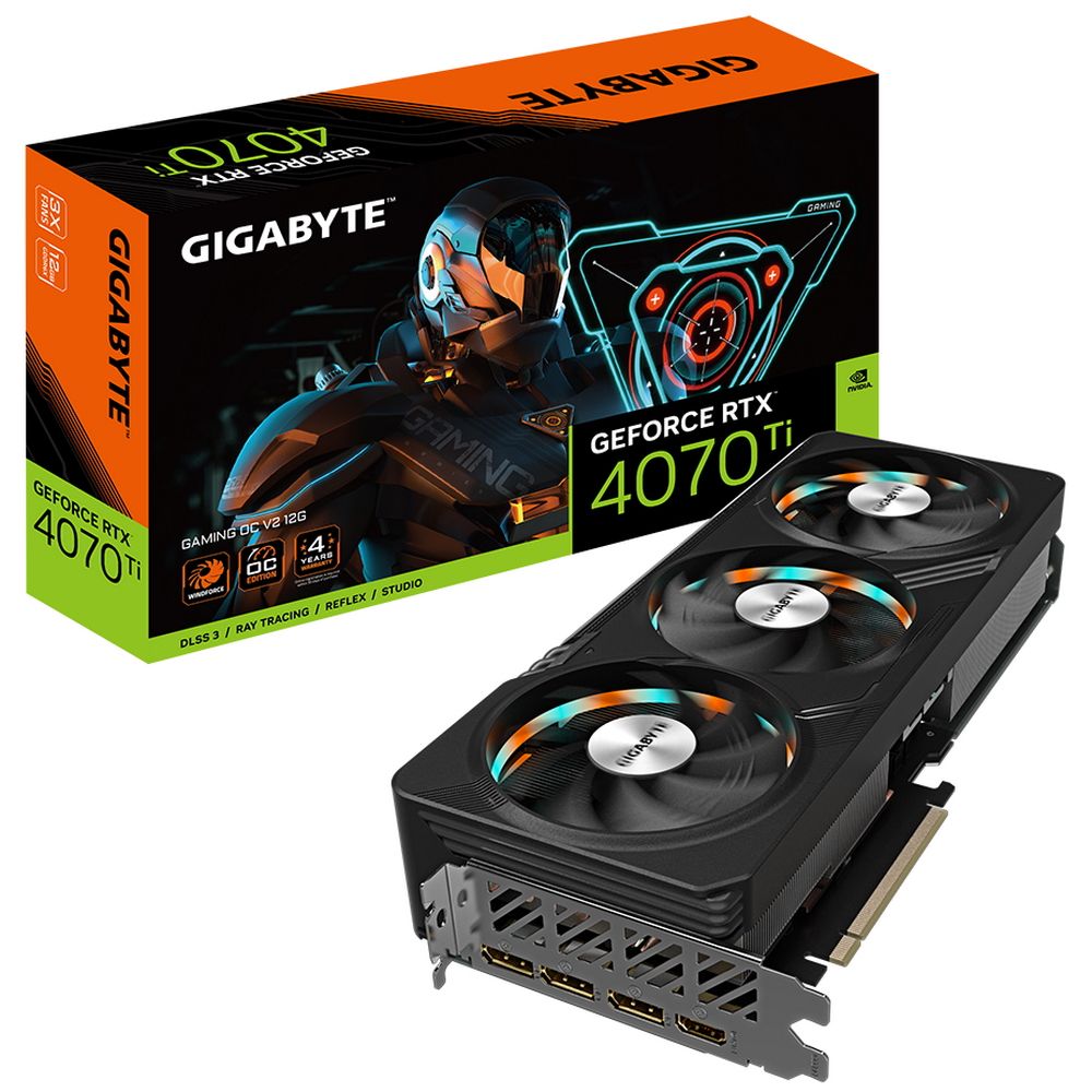 

Видеокарта Gigabyte NVIDIA GeForce RTX 4070 Ti GAMING OC V2 (GV-N407TGAMING OCV2-12GD), GeForce RTX 4070 Ti GAMING OC V2