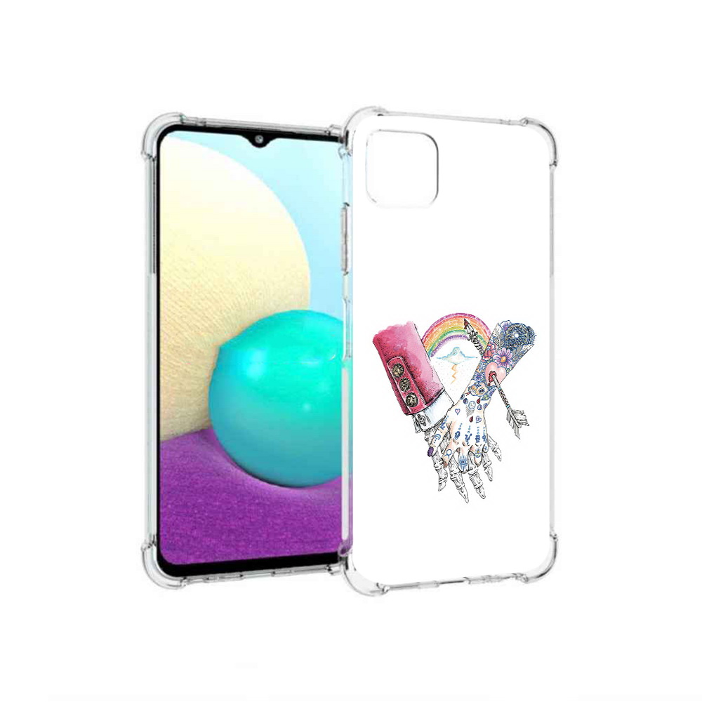 

Чехол MyPads Tocco для Samsung Galaxy A22 абстракция руки в татуировках, Прозрачный, Tocco