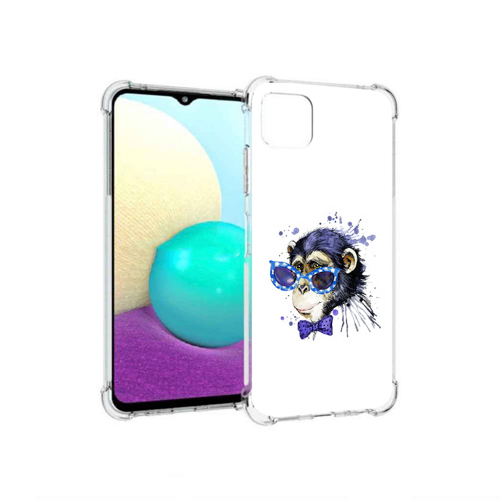 

Чехол MyPads Tocco для Samsung Galaxy A22 акварельная обезьяна, Прозрачный, Tocco