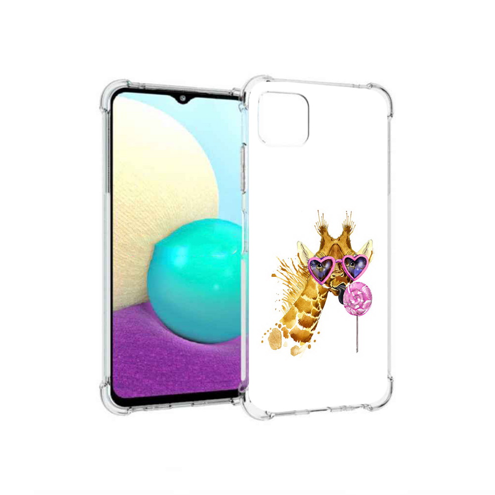 

Чехол MyPads Tocco для Samsung Galaxy A22 акварельный жираф, Прозрачный, Tocco