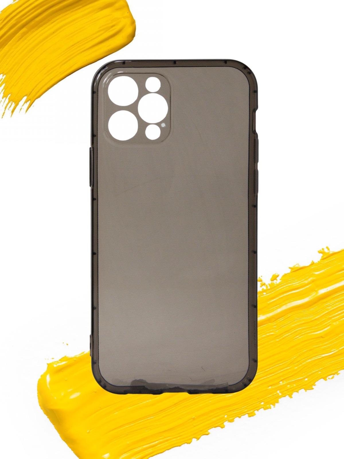 

Чехол для Apple iPhone 12 Pro, прозрачный черно-серый, Silicone case