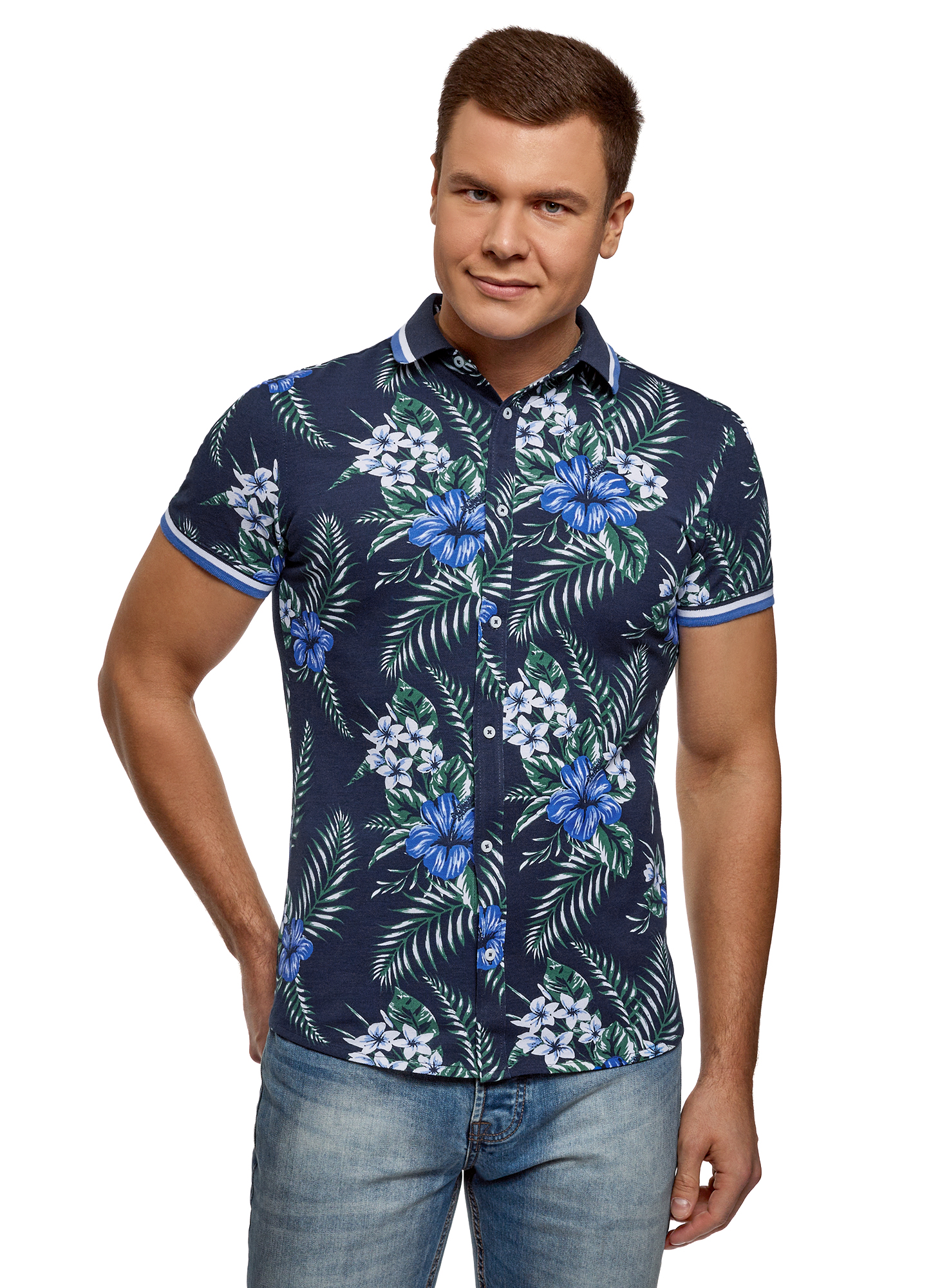 

Рубашка мужская oodji 5L301004M синяя 2XL, 5L301004M
