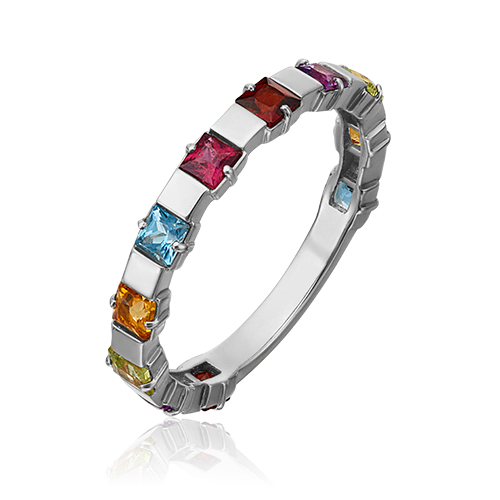 

Кольцо из золота с гранатом/топазом/аметистом р. 19 PLATINA jewelry 01-5321-00-252-1120-57, 01-5321-00-252-1120-57