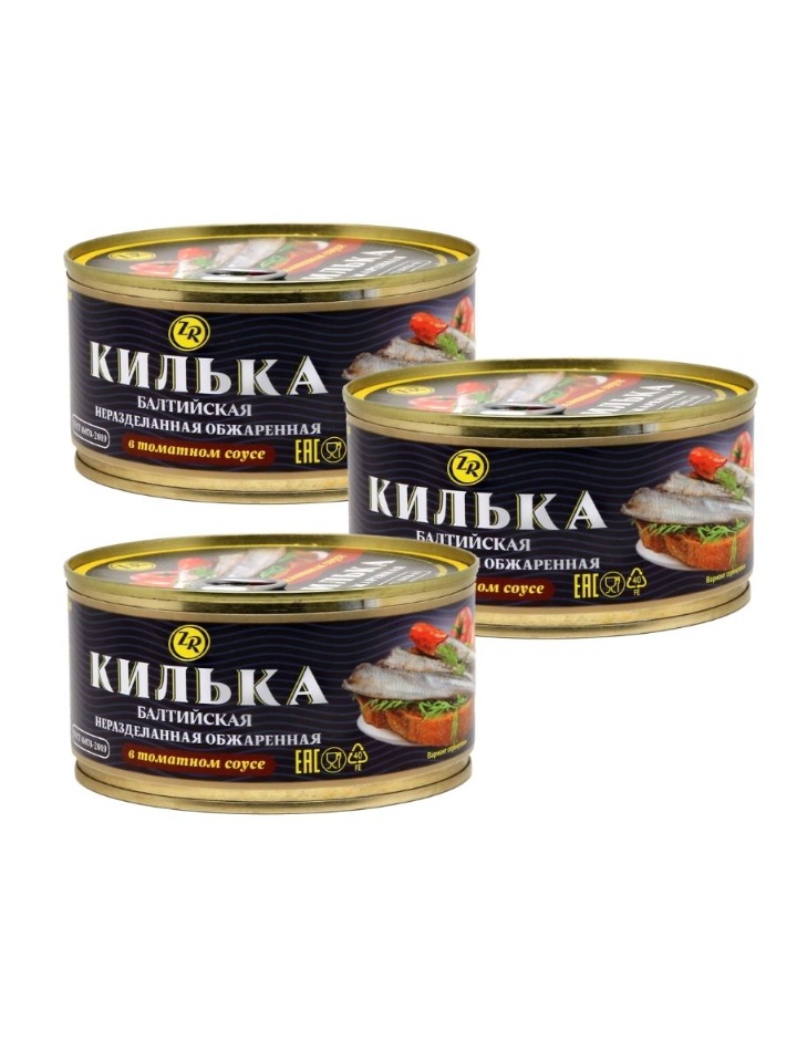 

Килька балтийская обжаренная в томатном соусе 350гр 3 шт