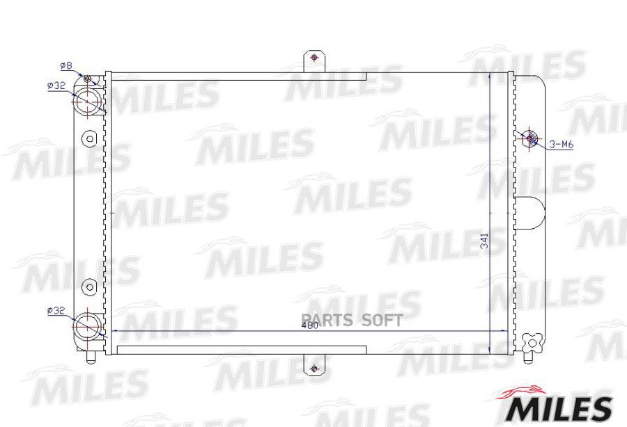 Радиатор, охлаждение двигателя Miles acrm480