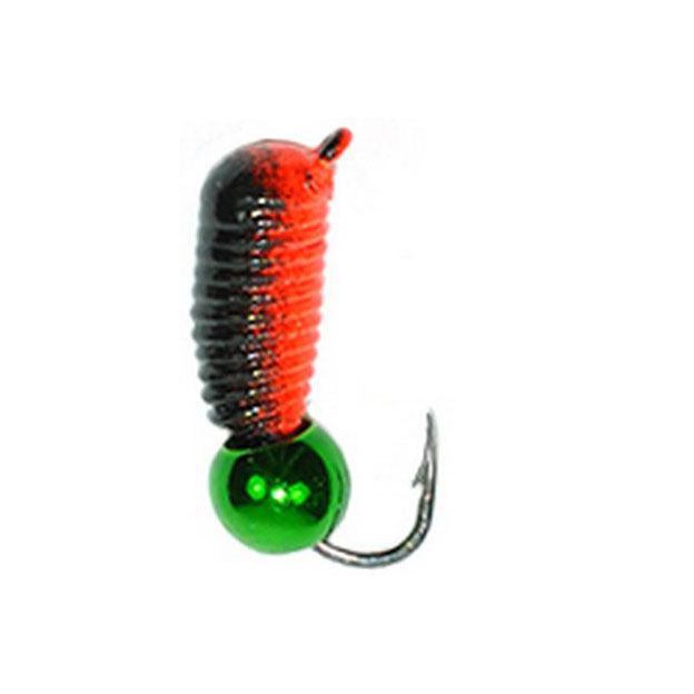Мормышка вольфрамовая Гвоздик рифленый с латунным шариком GREEN 2.5мм, цвет 15 5 шт