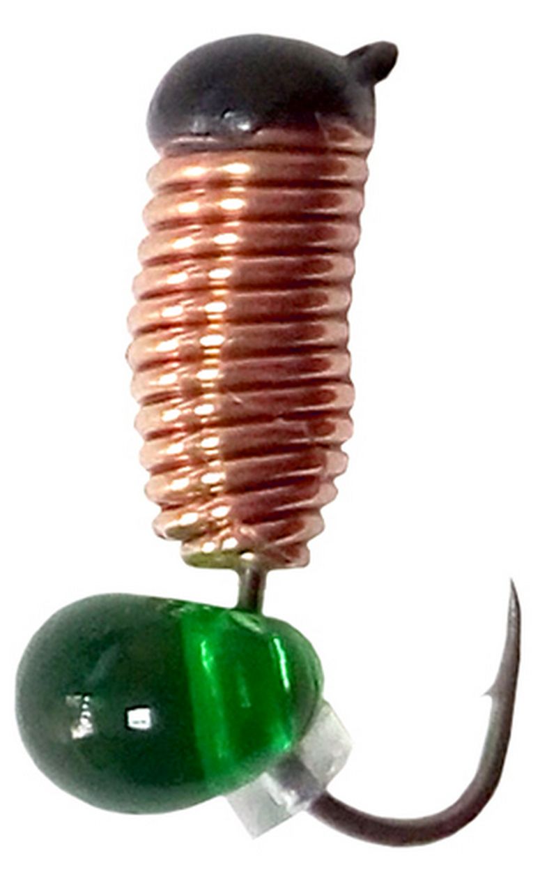 Мормышка вольфрамовая Гвоздик рифленый с эксцентриком 2.5мм, коронка медь 5 шт