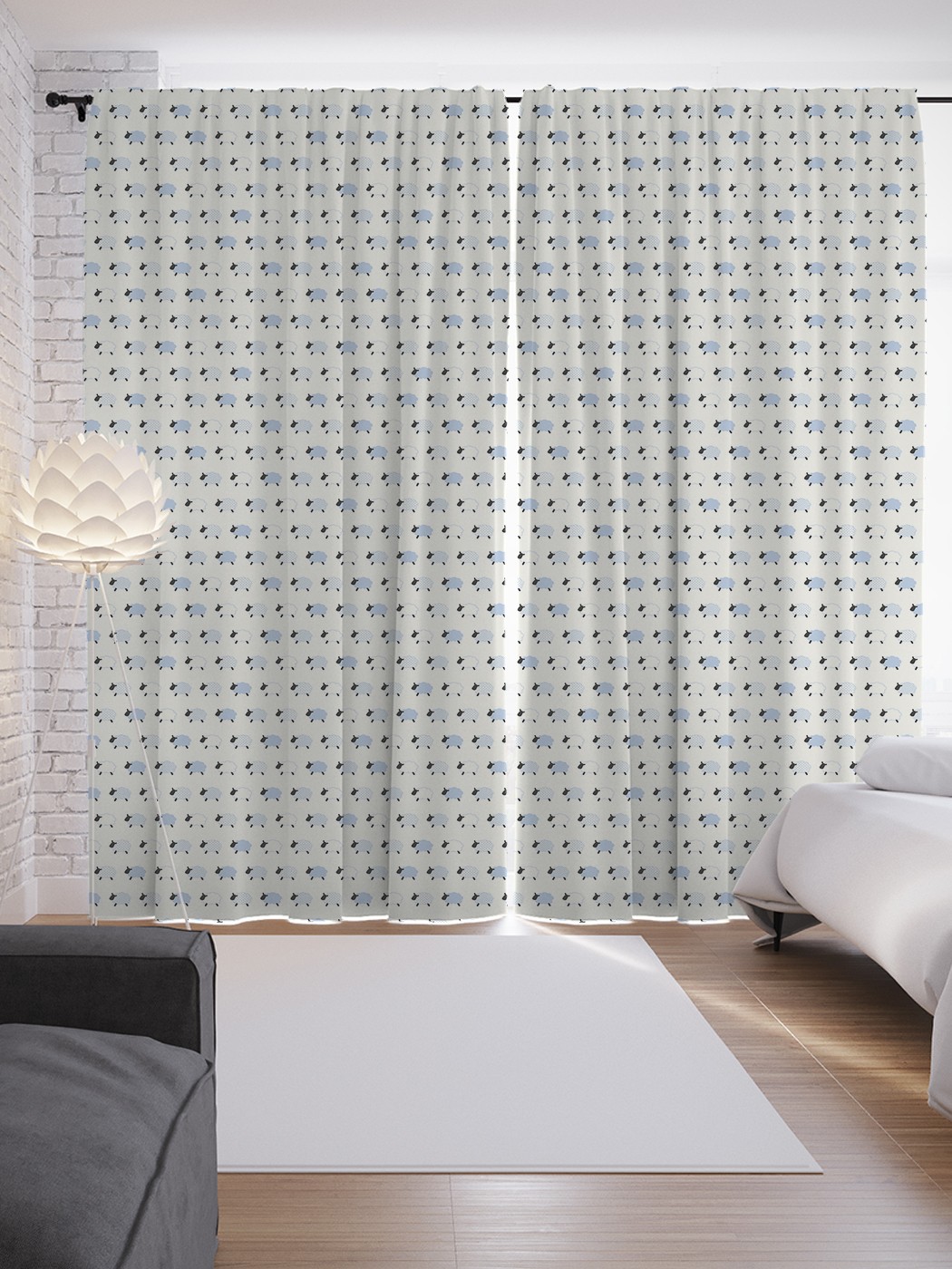 

Шторы с фотопечатью JoyArty "Пушистые овечки" из сатена, 290х265 см, Пушистые овечки