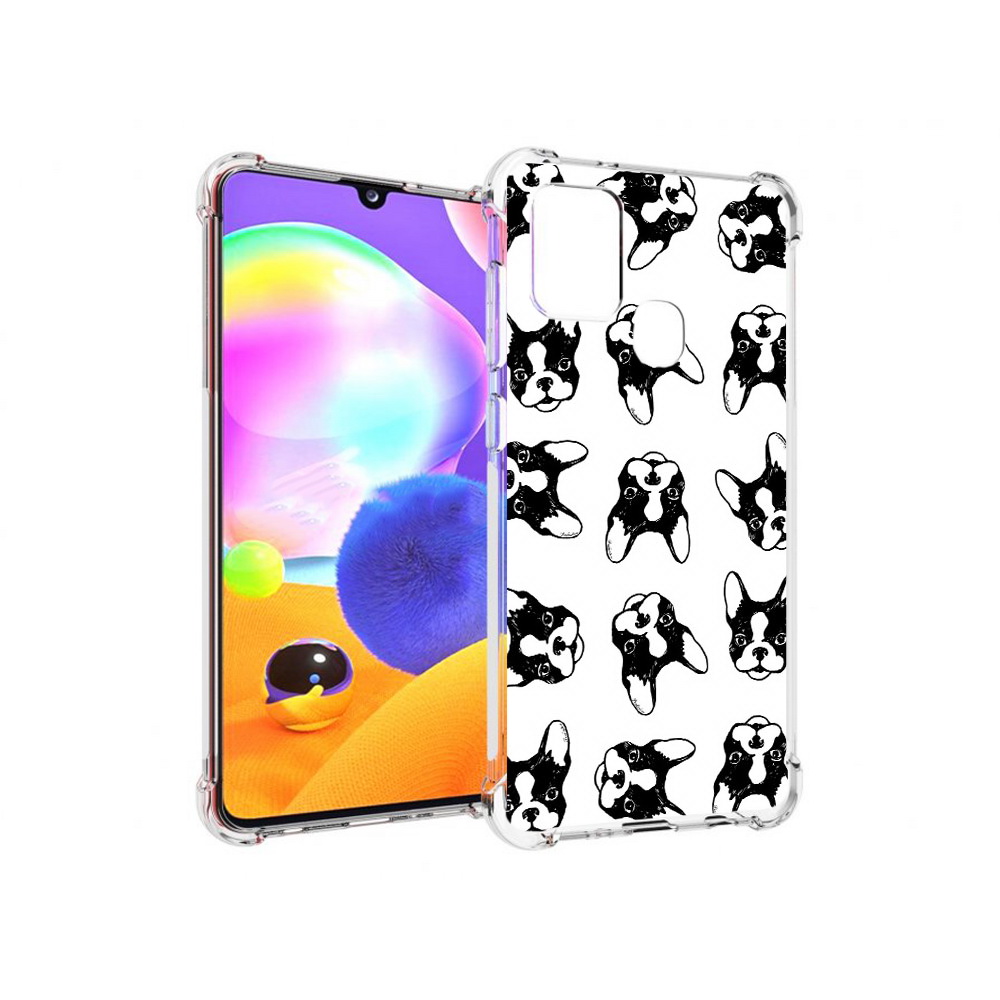 

Чехол MyPads Tocco для Samsung Galaxy A21s черно белые собачки (PT149116.528.683), Прозрачный, Tocco