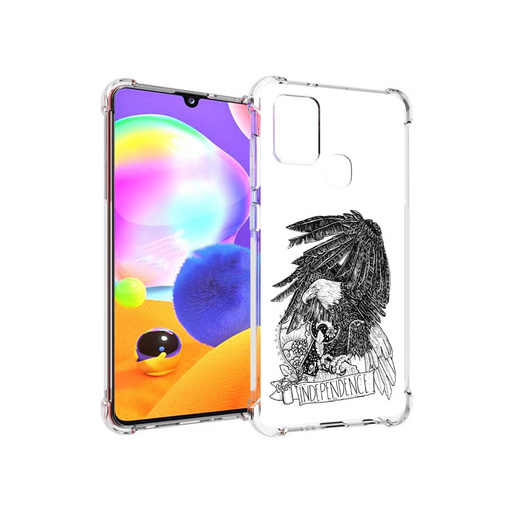 

Чехол MyPads Tocco для Samsung Galaxy A21s черно белый сокол (PT149116.528.688), Прозрачный, Tocco