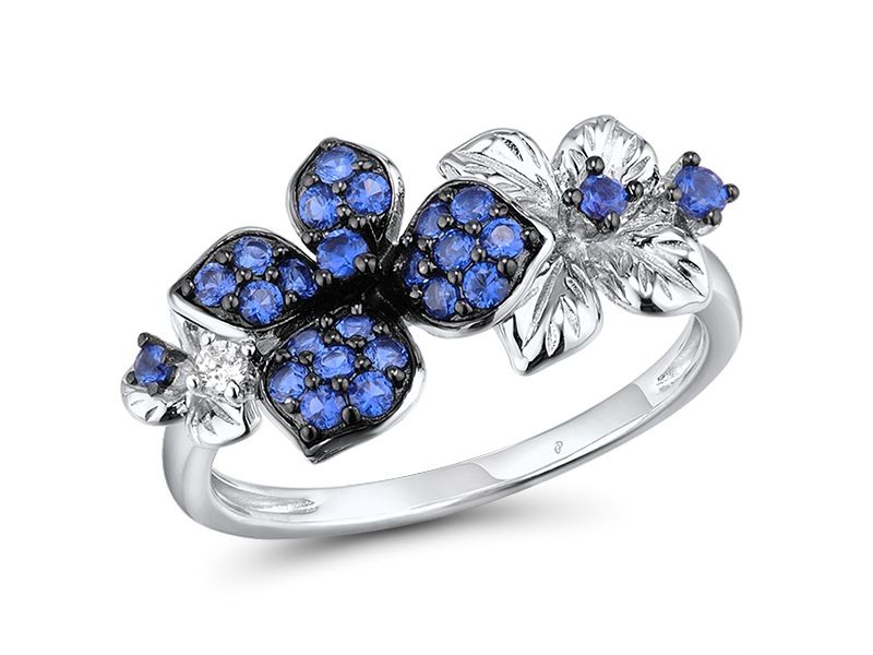

Кольцо из серебра р. 16,5 VALTERA 119137, сапфир искусственный\фианит, 119137