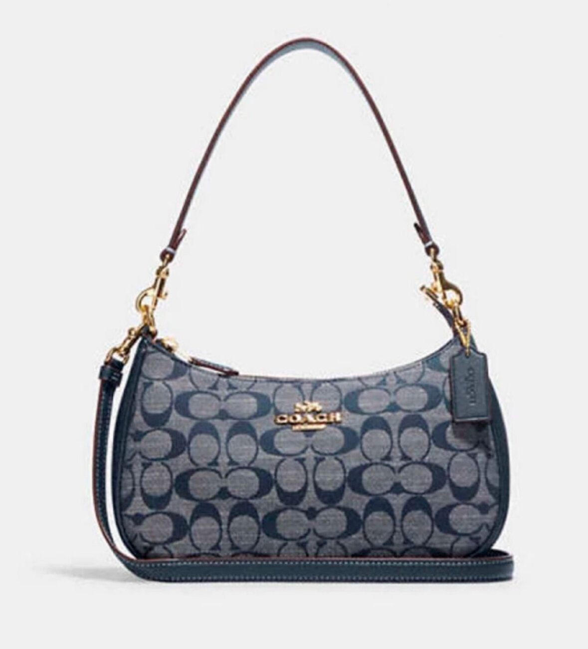 

Сумка кросс-боди женская Coach Teri gold/denim multi, Синий, Teri