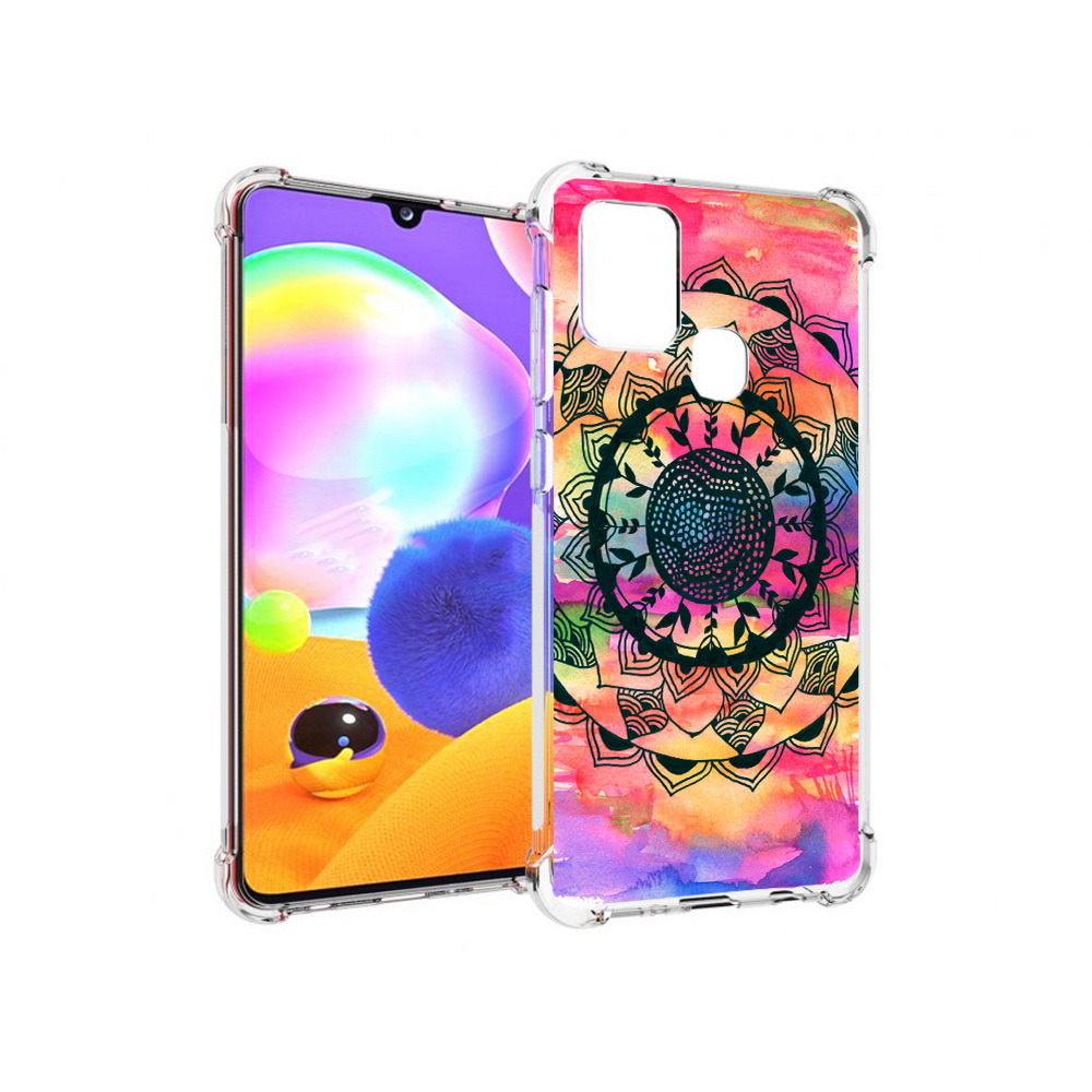 

Чехол MyPads Tocco для Samsung Galaxy A21s яркая абстракция круглый цветок, Прозрачный, Tocco