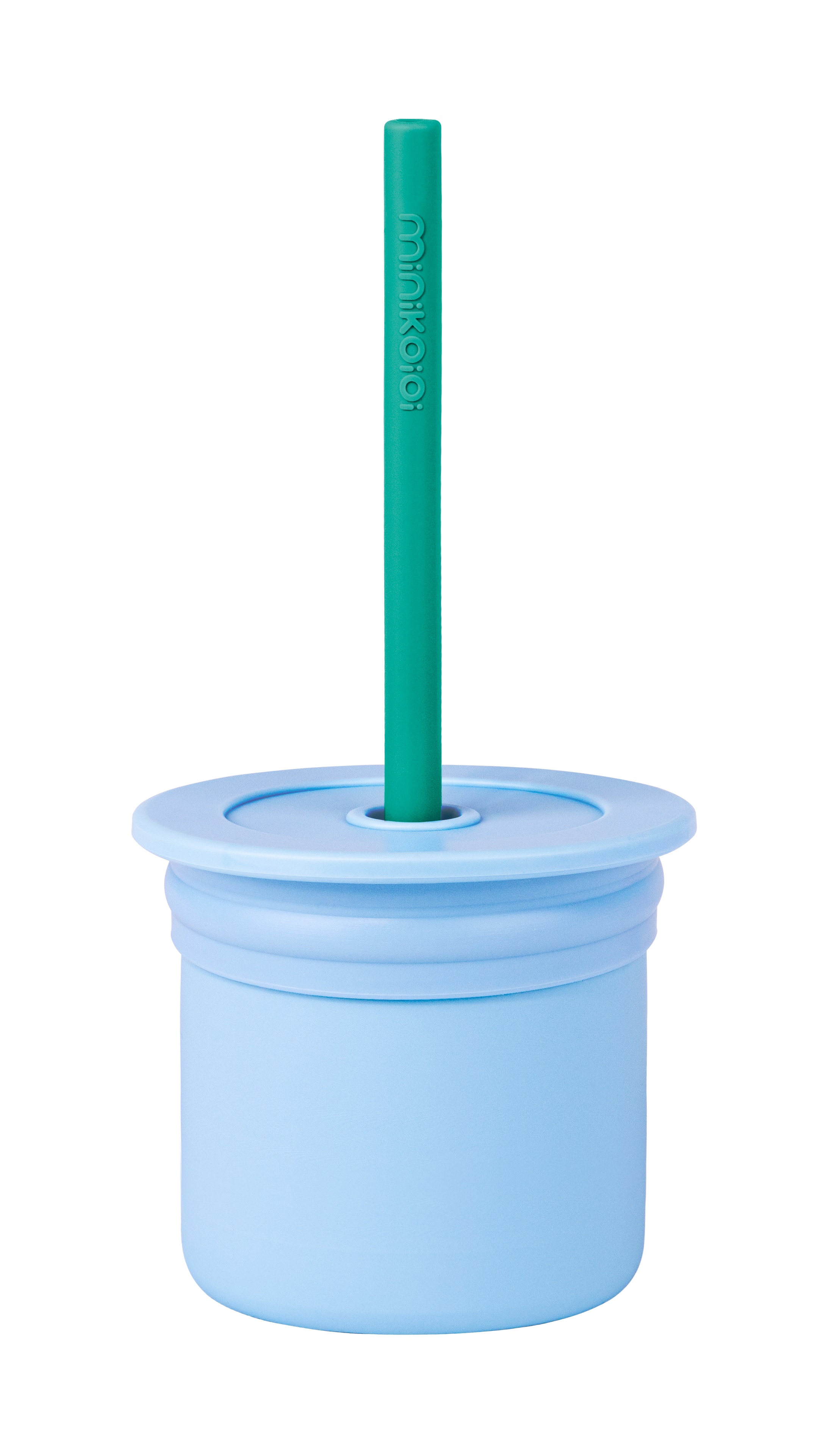 Стаканчик детский MinikOiOi Blue/Aqua Green 6+ тарелка с присоской для кормления minikoioi менажница portions mineral blue 0 голубой