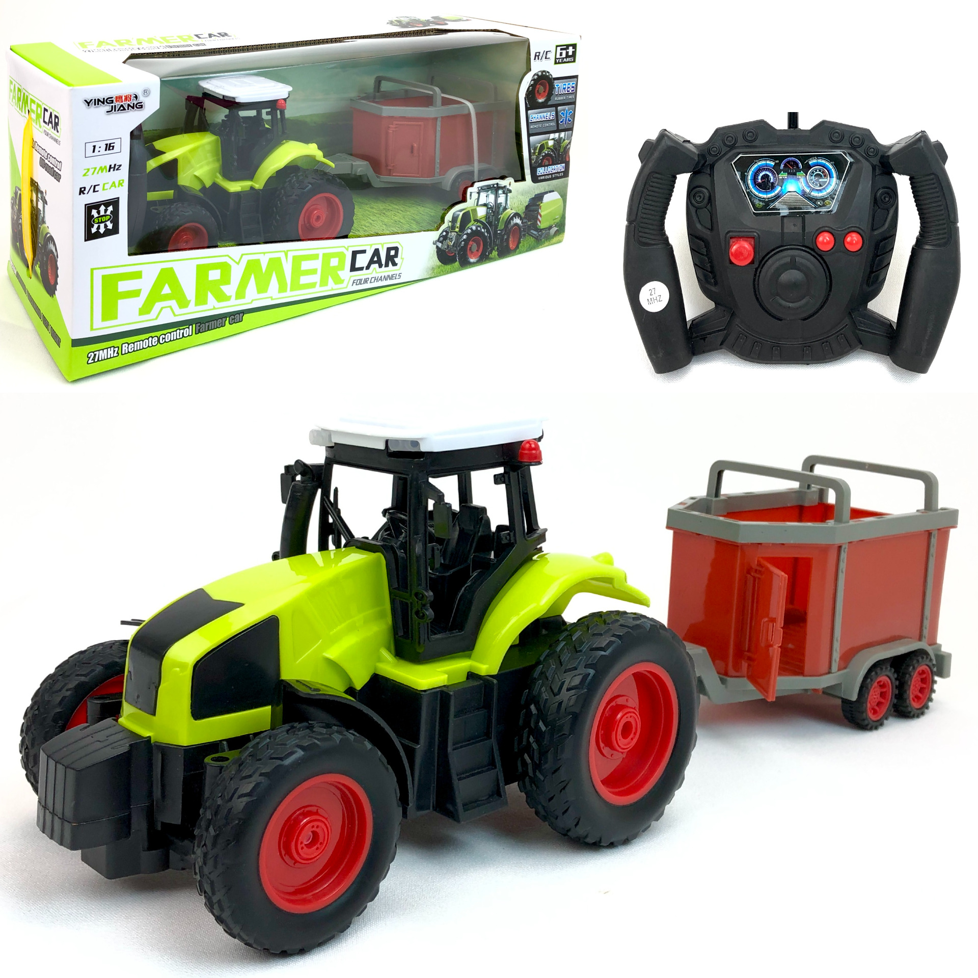 фото Радиоуправляемый трактор zhorya с прицепом farmer car 109875