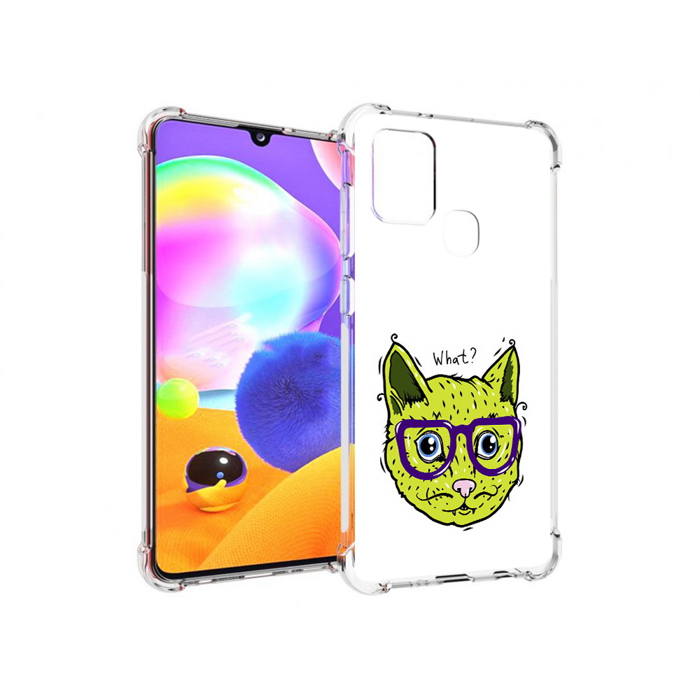 

Чехол MyPads Tocco для Samsung Galaxy A21s Зеленый кот (PT149116.528.86), Прозрачный, Tocco