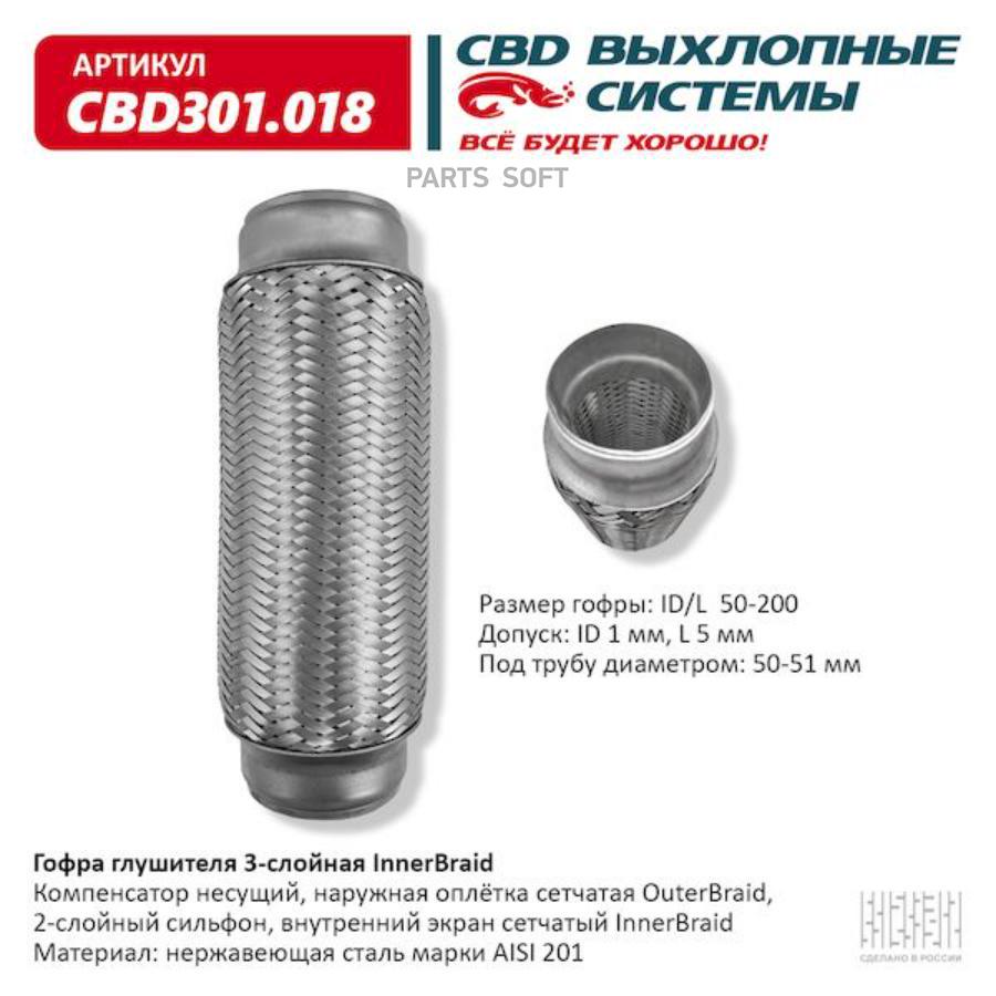 

Гофра глушителя 3-сл innerbraid 50-200. cbd301.018