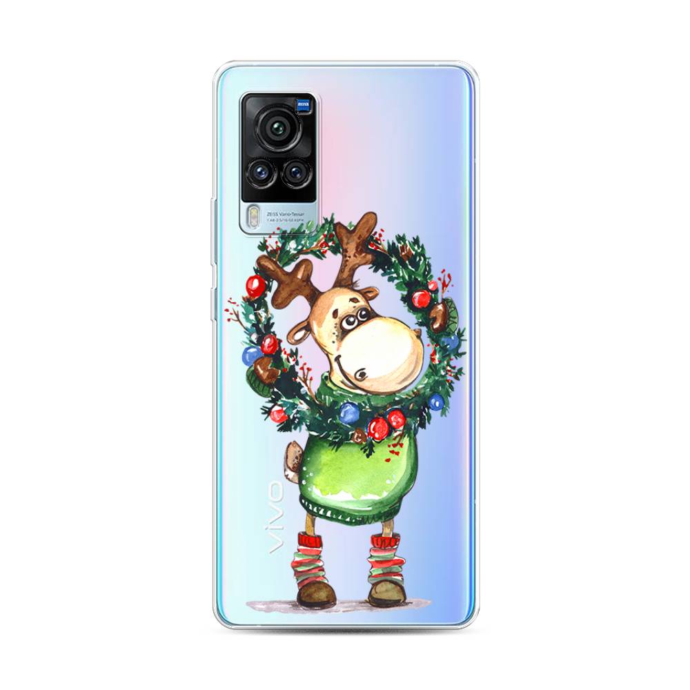 

Чехол для Vivo X60 Pro "Олень с новогодним венком", 263850-4