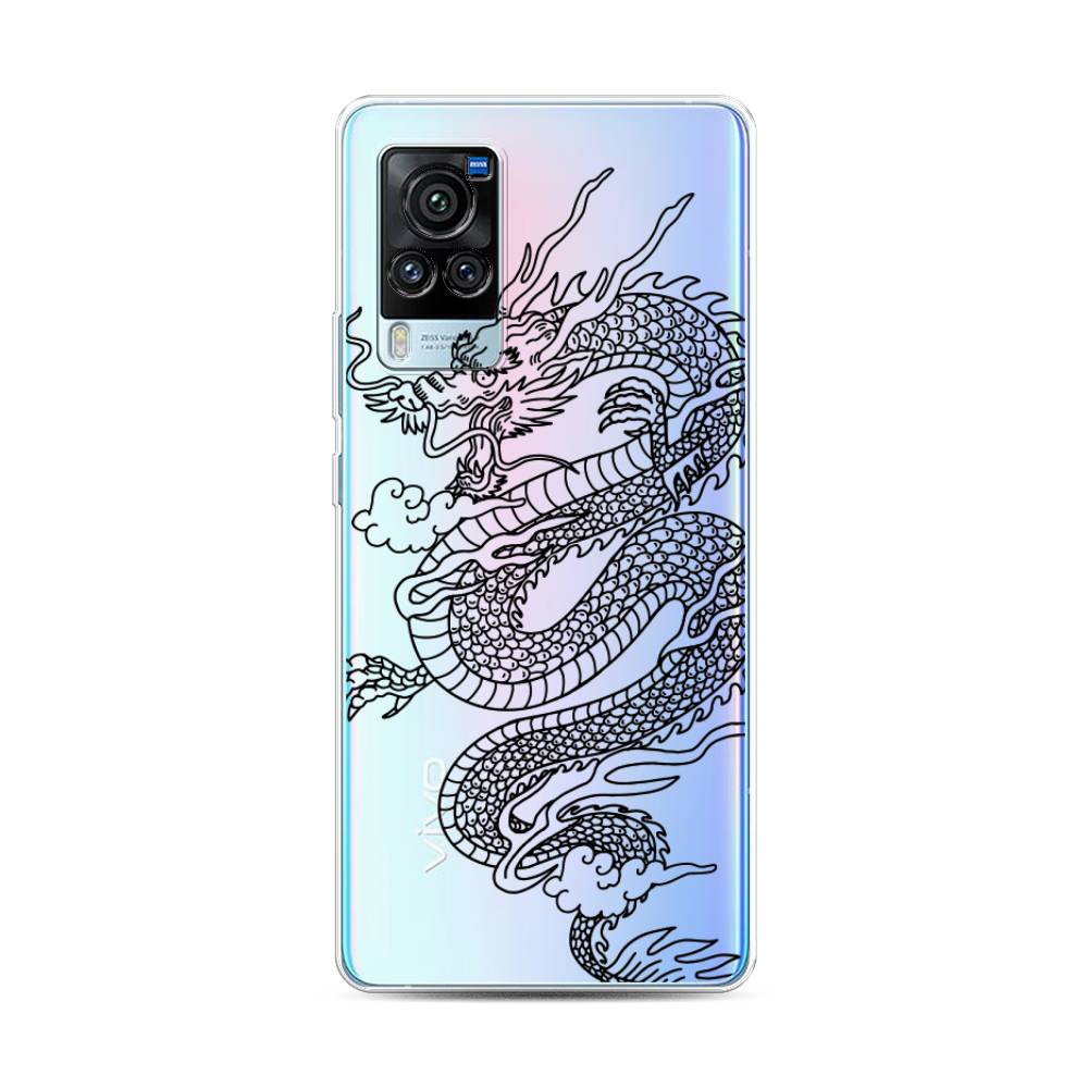 

Чехол для Vivo X60 Pro "Большой китайский дракон", Черный;серый, 263850-1