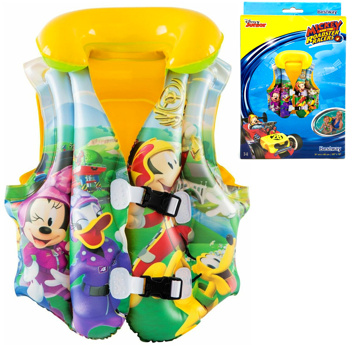 Спасательный жилет надувной Disney Mickey Intex желтый 3-6 лет 109955 надувной спасательный жилет summertime swim vest s желтый