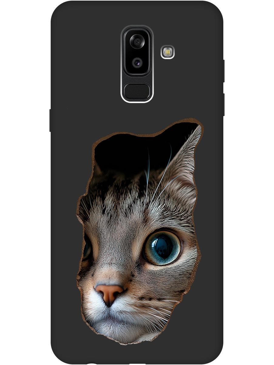 

Силиконовый чехол на Samsung Galaxy J8 с принтом "Котик в стене" матовый черный, Черный;коричневый;белый, 718586812