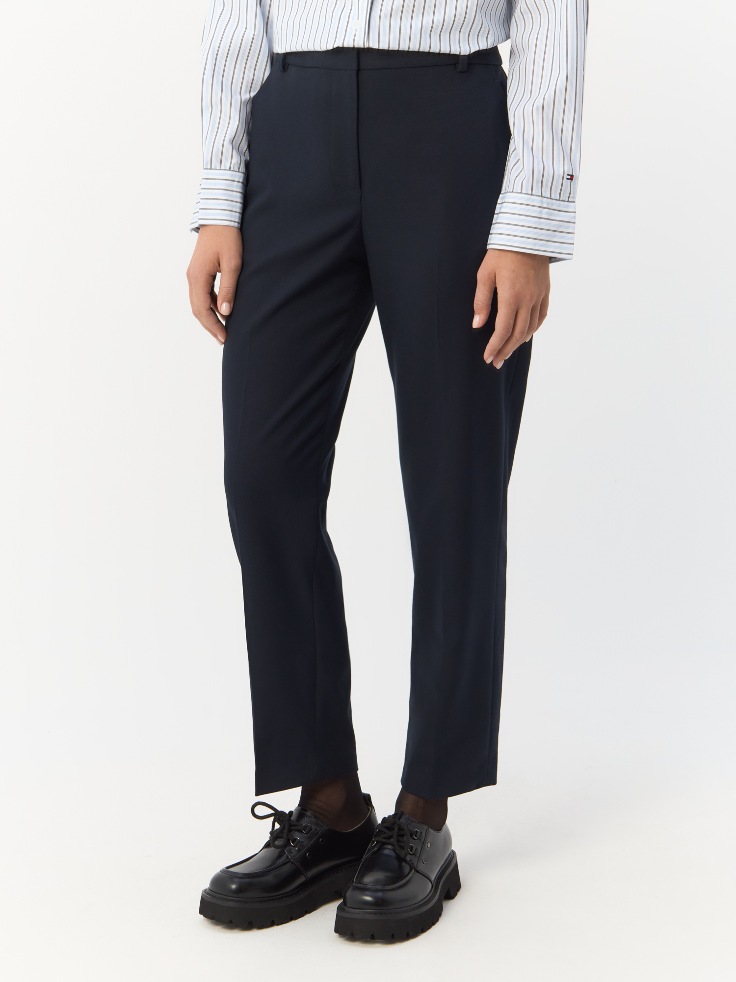 Брюки женские Tommy Hilfiger Slim Fit Straight Leg Trousers WW0WW39723 синие 32