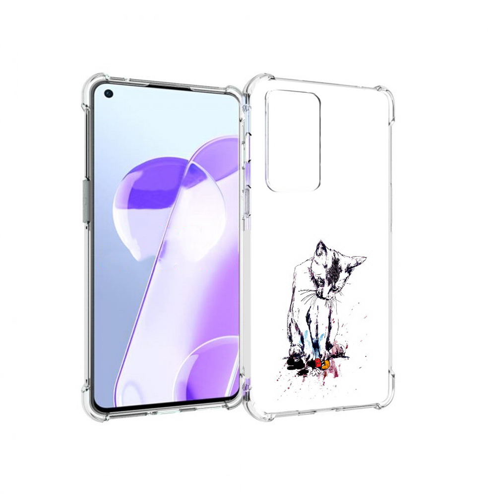 

Чехол MyPads Tocco для OnePlus 9RT кот и микки (PT172016.131.399), Прозрачный, Tocco
