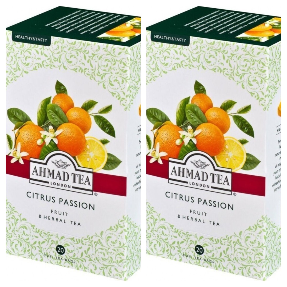 

Чай Ahmad Tea Цитрус пэйшн, в пакетиках в конвертах из фольги, 2 упаковки, Цитрус пэйшн