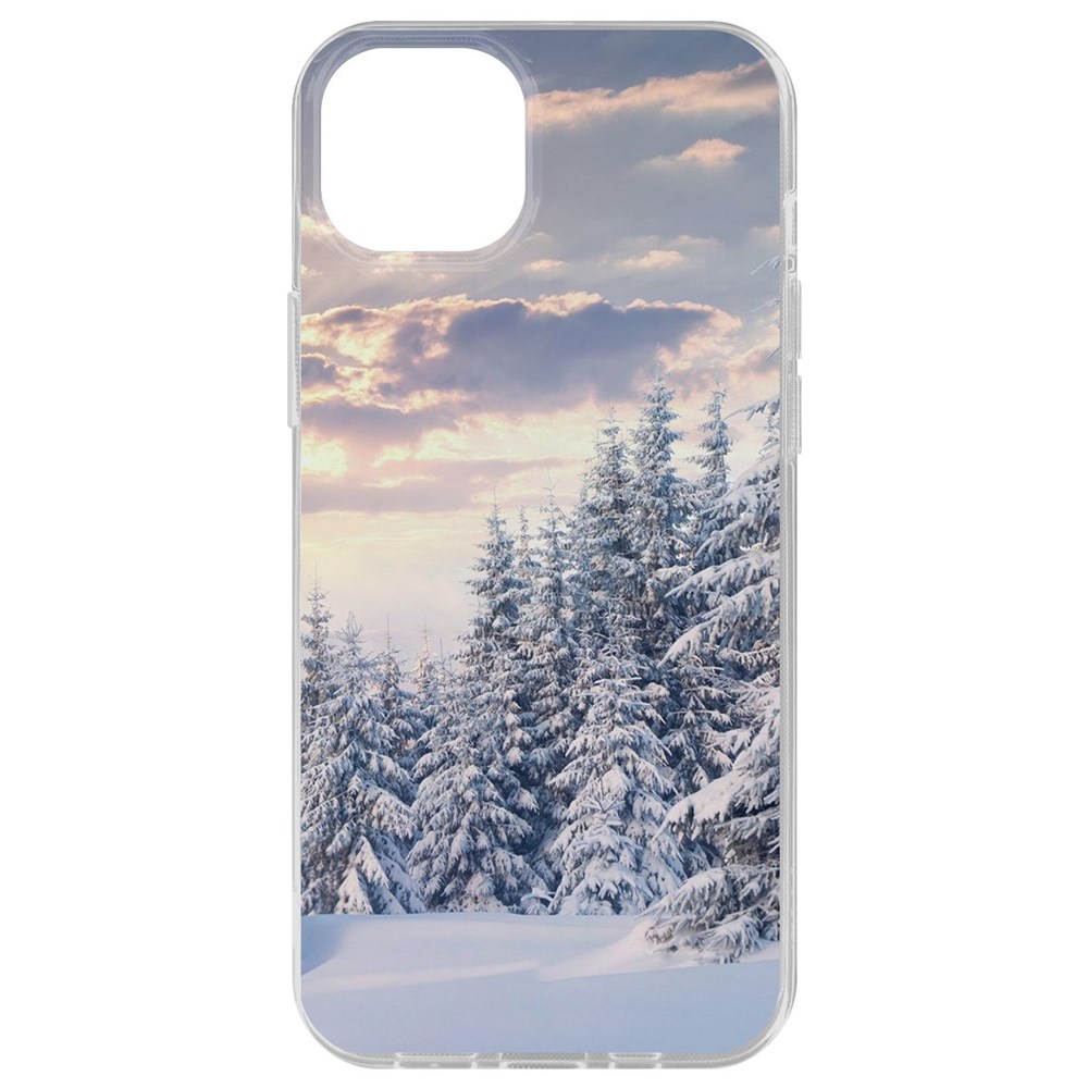 

Чехол-накладка Krutoff Clear Case Снежный пейзаж для iPhone 15 Plus, Прозрачный
