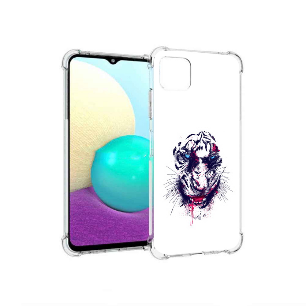 

Чехол MyPads Tocco для Samsung Galaxy A22 безумный тигр, Прозрачный, Tocco