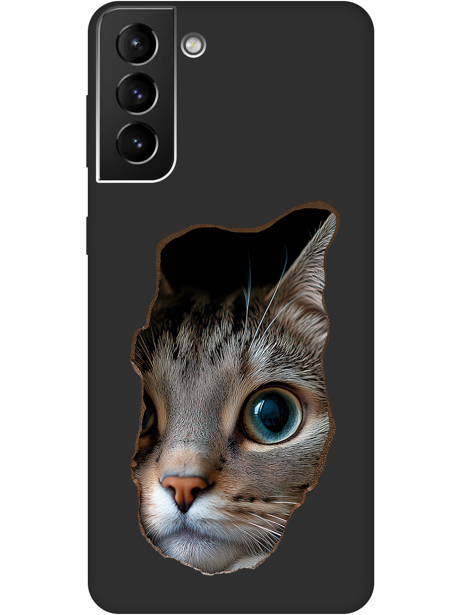 

Силиконовый чехол на Samsung Galaxy S21+ с принтом "Котик в стене" матовый черный, Черный;коричневый;белый, 724127512