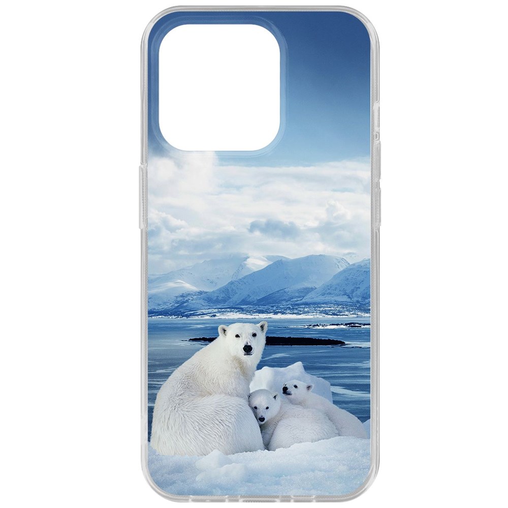 

Чехол-накладка Krutoff Clear Case Полярные медведи для iPhone 15 Pro, Прозрачный