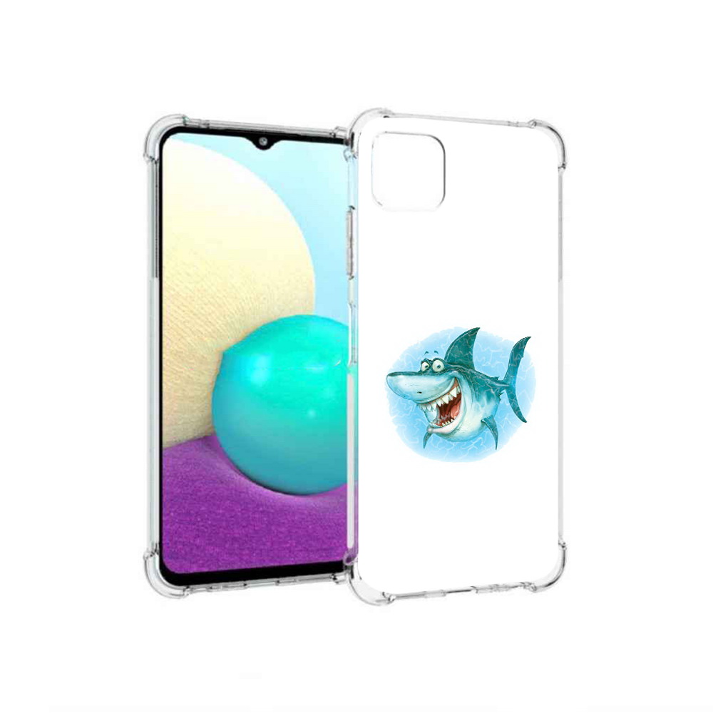 

Чехол MyPads Tocco для Samsung Galaxy A22 веселая акула, Прозрачный, Tocco
