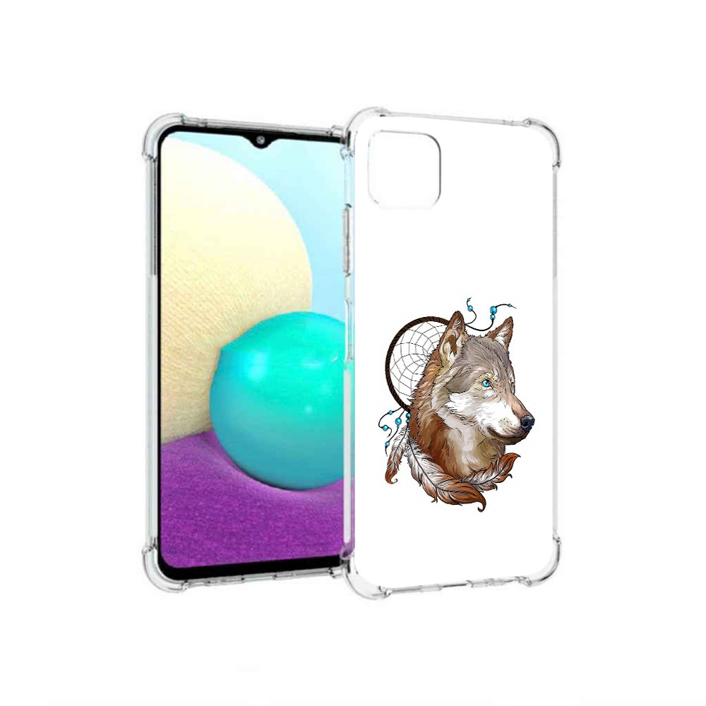 

Чехол MyPads Tocco для Samsung Galaxy A22 волк и ловец снов, Прозрачный, Tocco