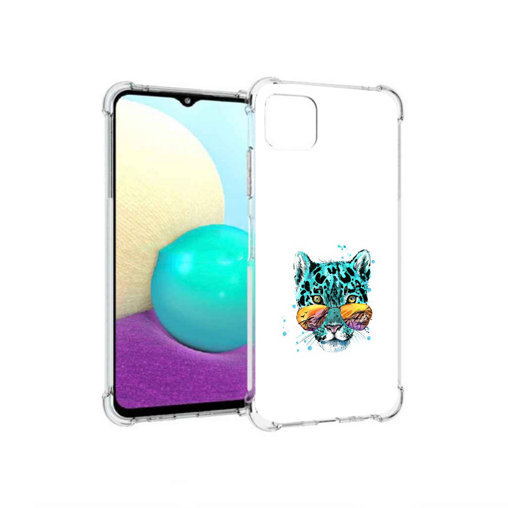 

Чехол MyPads Tocco для Samsung Galaxy A22 голубой лео, Прозрачный, Tocco