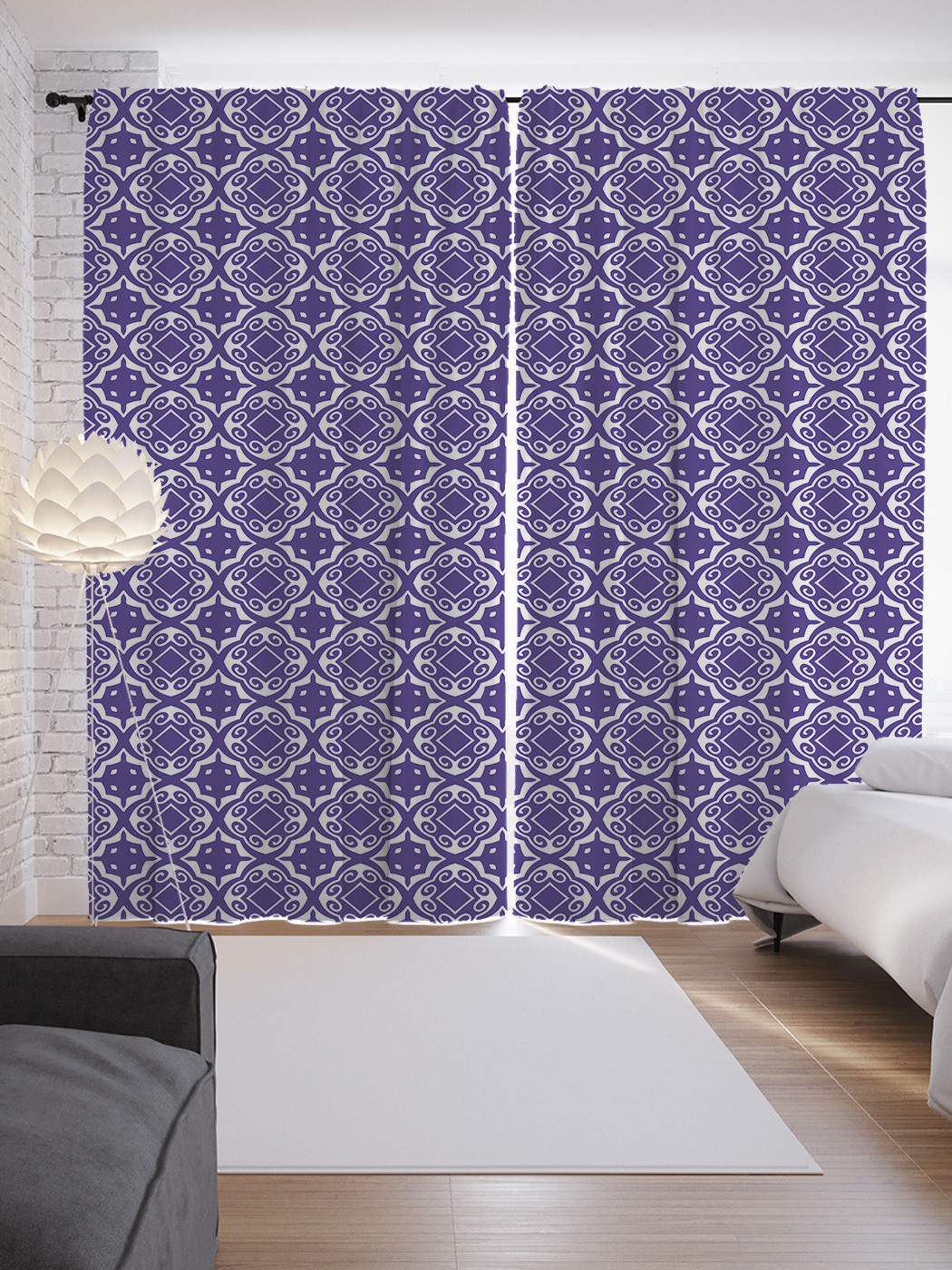 

Шторы с фотопечатью JoyArty "Геометрический мотив" из сатена, 290х265 см, Геометрический мотив