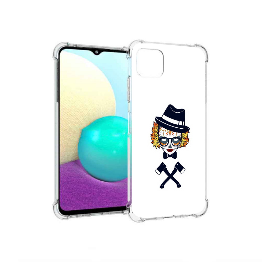 

Чехол MyPads Tocco для Samsung Galaxy A22 девушка в маске с топорами рисунок, Прозрачный, Tocco