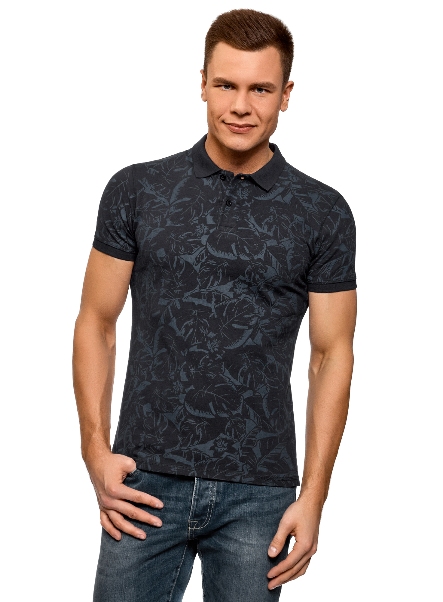 

Футболка-поло мужская oodji 5L412281M синяя 2XL, 5L412281M