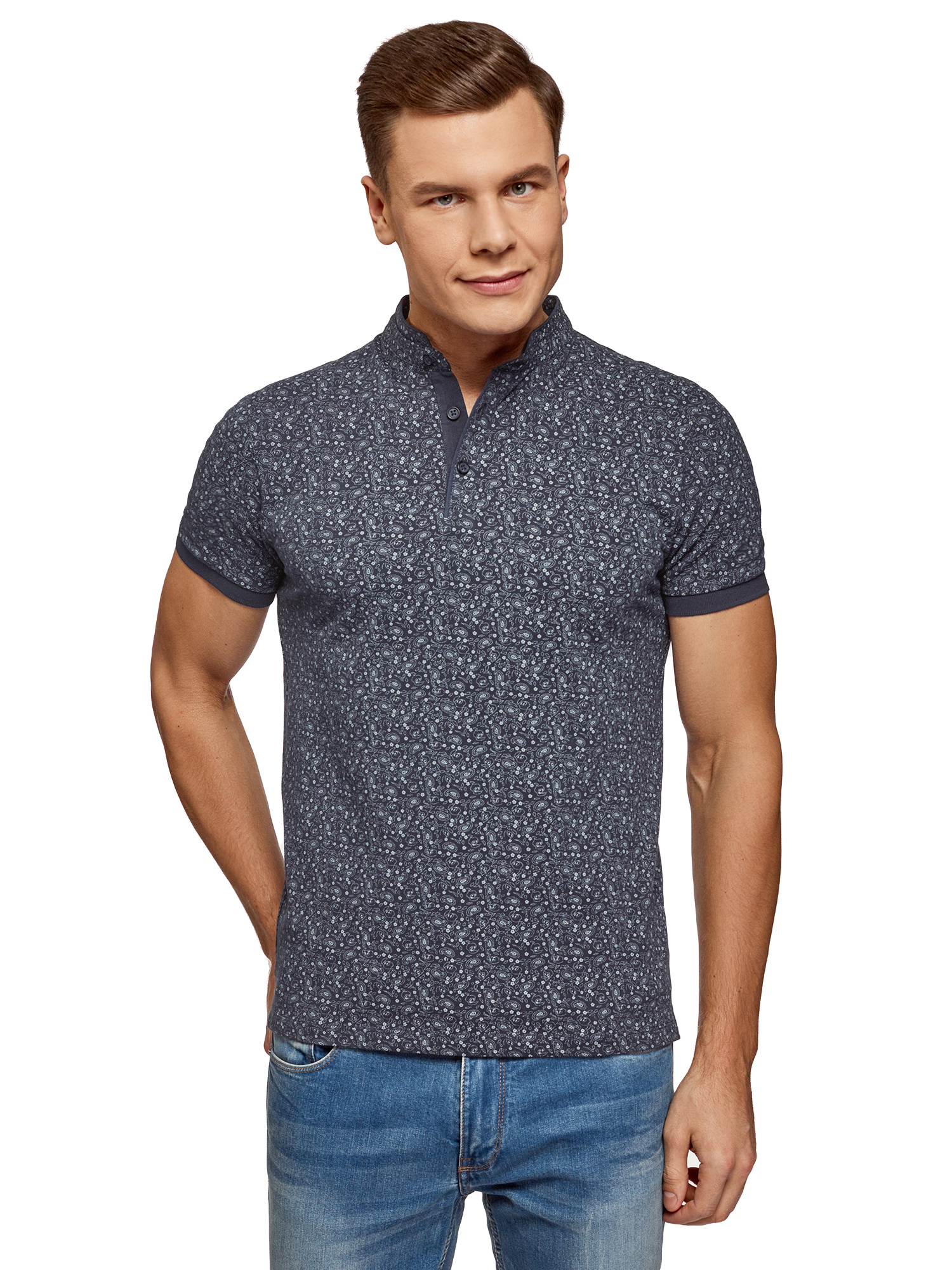 

Футболка мужская oodji 5L412322M синяя M, 5L412322M