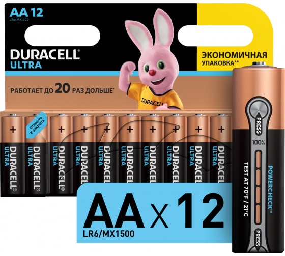 Батарейка Duracell AA (LR6) 12 шт. в упаковке B0038766