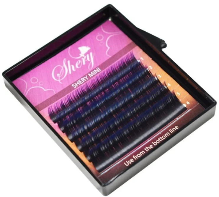 Ресницы Shery blue mix C 0.20 9-12мм 6 линий